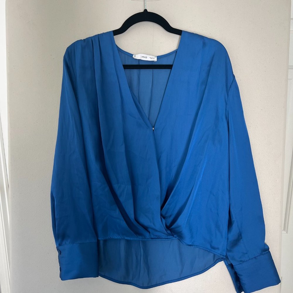 MANGO Wrap V-neckline blouse